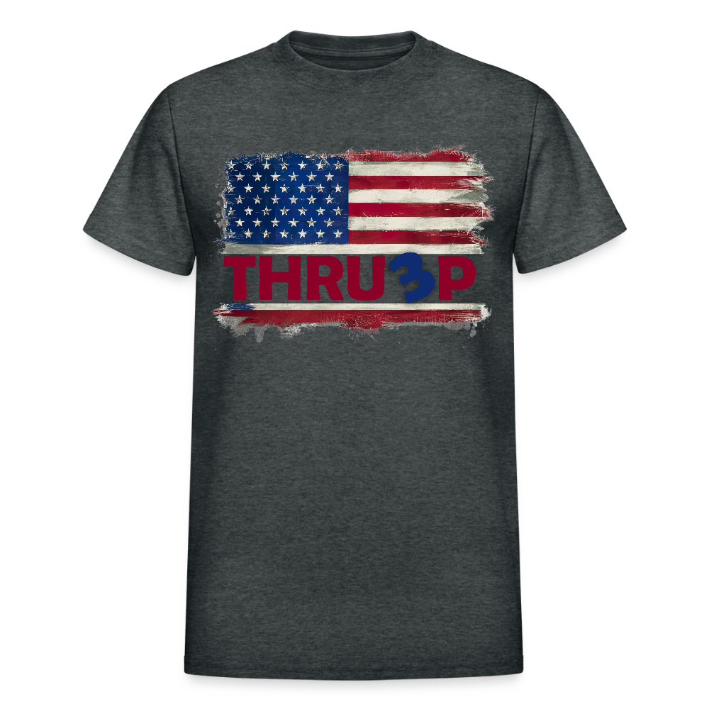 Thru3p - Trump 3rd Term American Flag Gildan Ultra Cotton Adult T-Shirt - deep heather