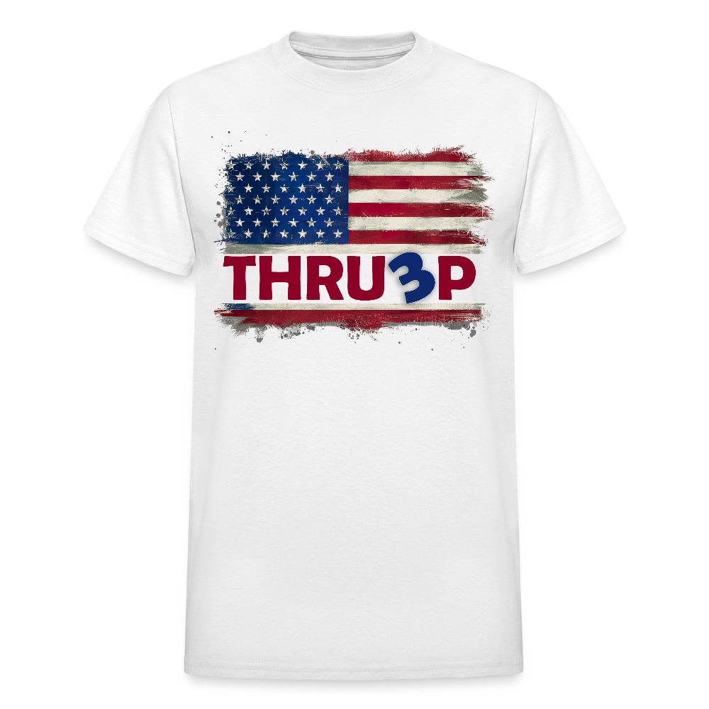 Thru3p - Trump 3rd Term American Flag Gildan Ultra Cotton Adult T-Shirt - white