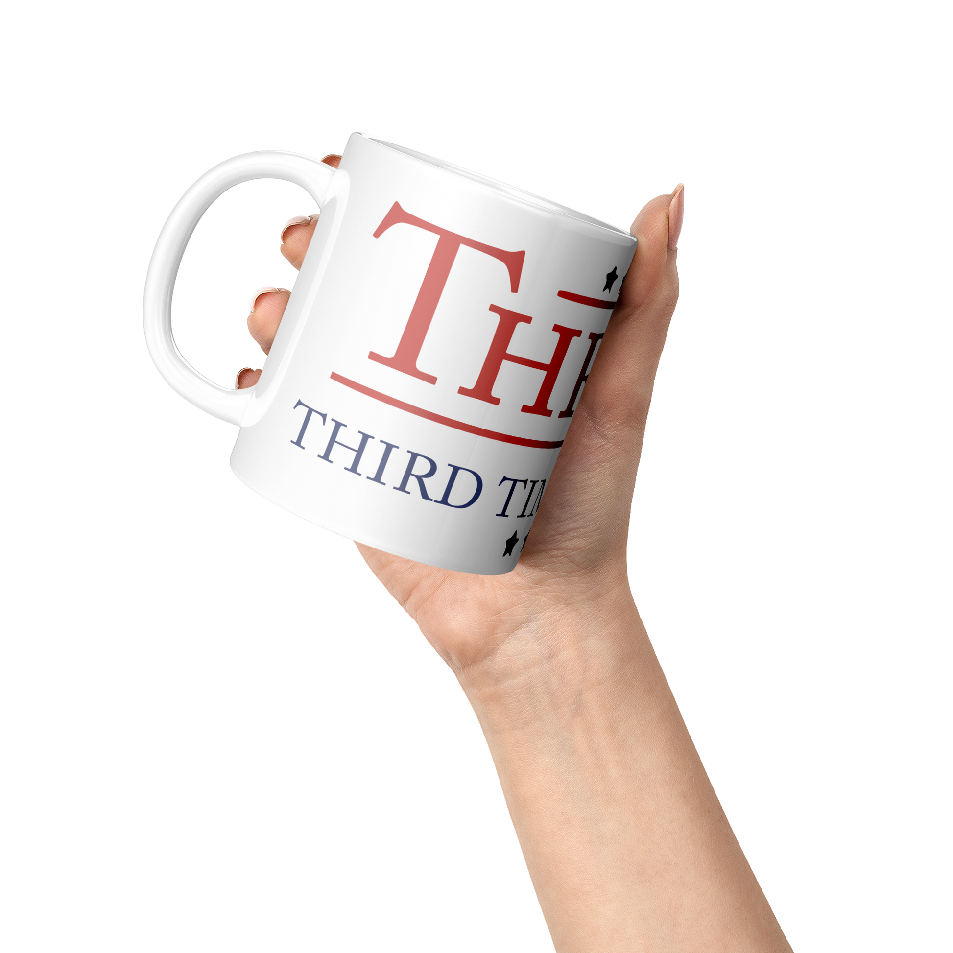 Thrump_28_Third_Times_a_Charm_Coffee_Mu_Lifestyle_Raised_Hand_LH_Mockup.png