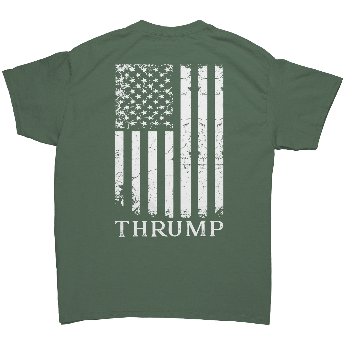 Thrump_American_Flag_T-Shirt_Military_Green_Back_Mockup.png